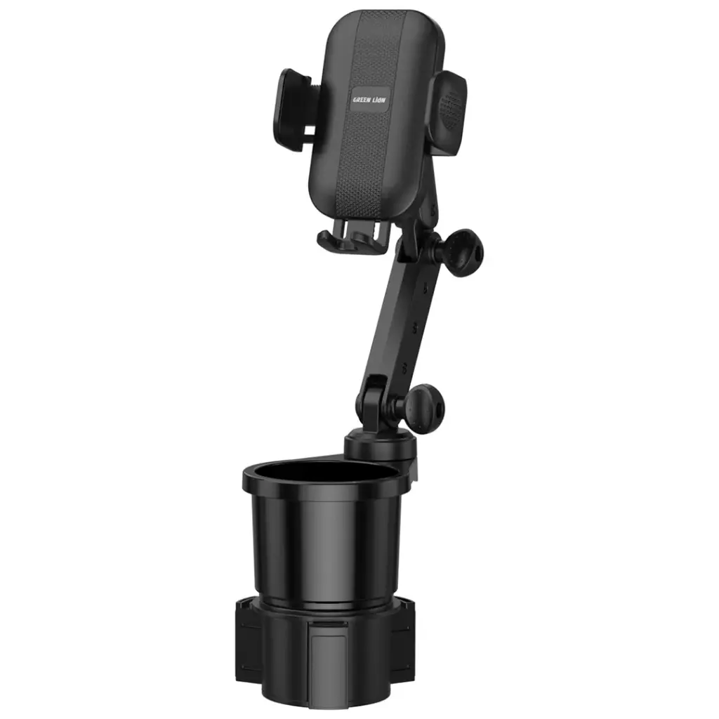 Green Lion 2-In-1 Flexgrip Car Cup Holder & Phone Mount - Black