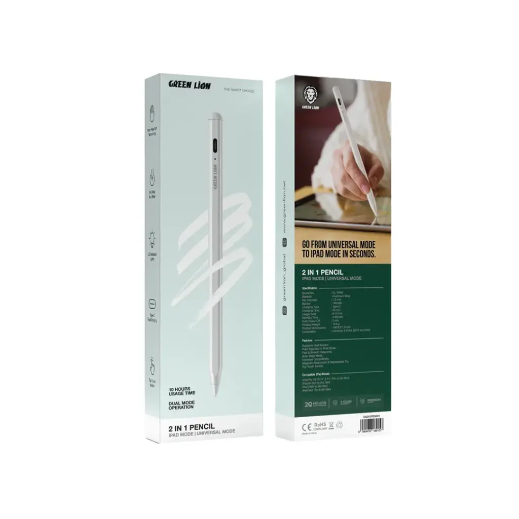 Green Lion 2 in 1 Pencil White (2)