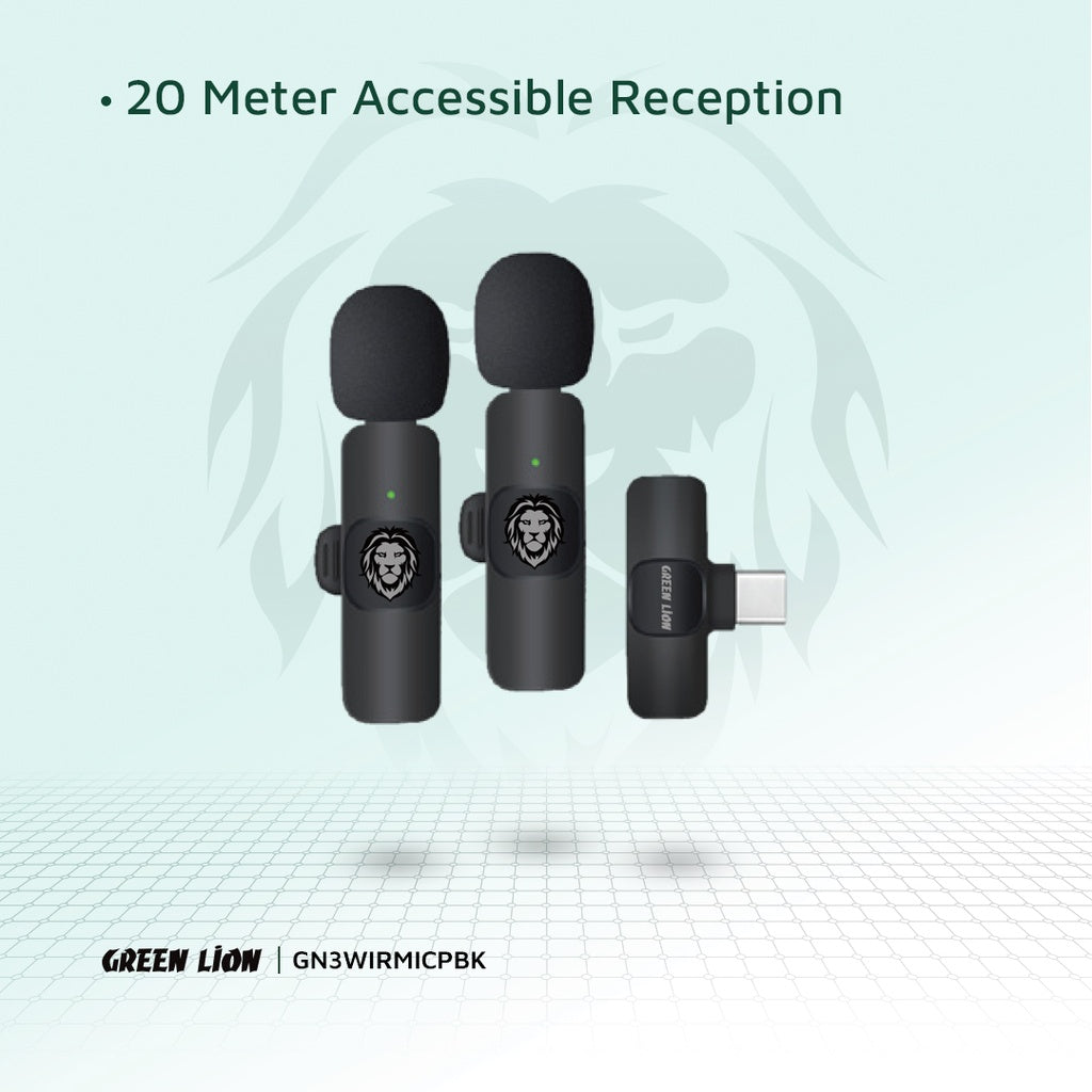 Green Lion 3-in-1 Wireless Microphone - Black