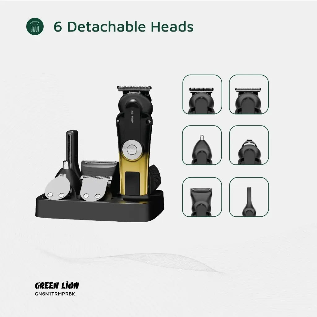 Green Lion 6 in 1 Trim Pro Grooming Kit - Black (2)
