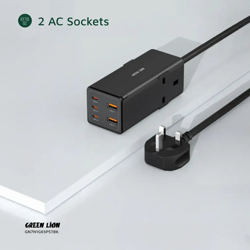 Green Lion 7 In 1 GaN 65W Power Strip - Black (4)