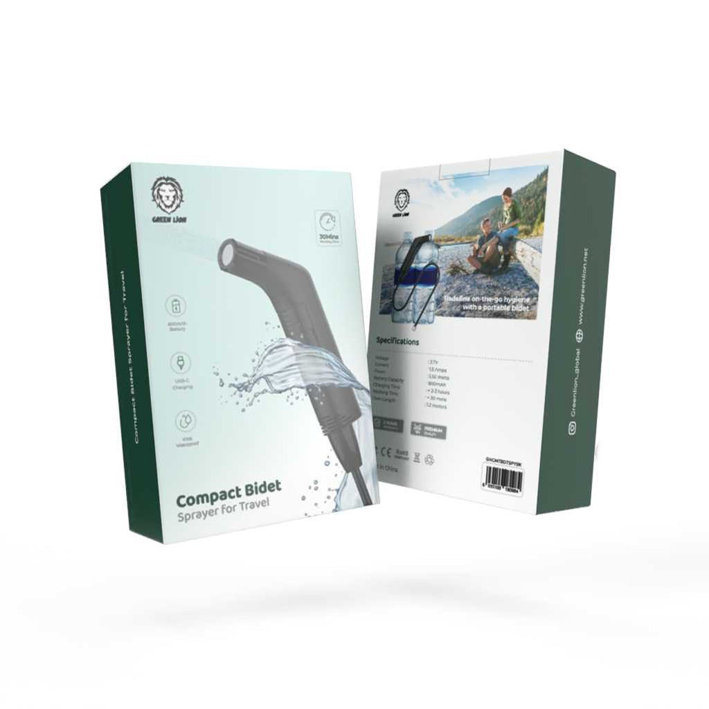 Green Lion Compact Bidet Sprayer 800mAh - Black (2)