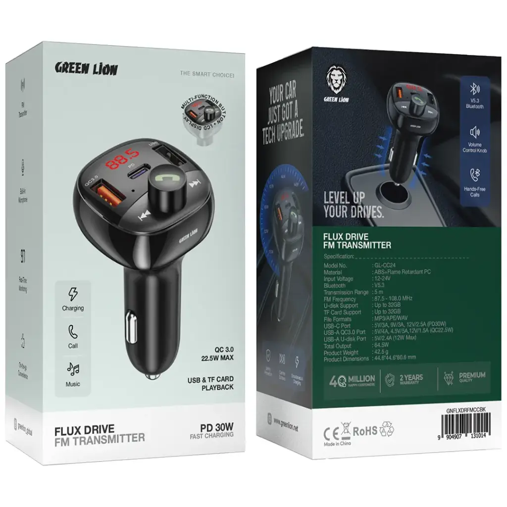 Green Lion Flux Drive FM Transmitter - Black (2)