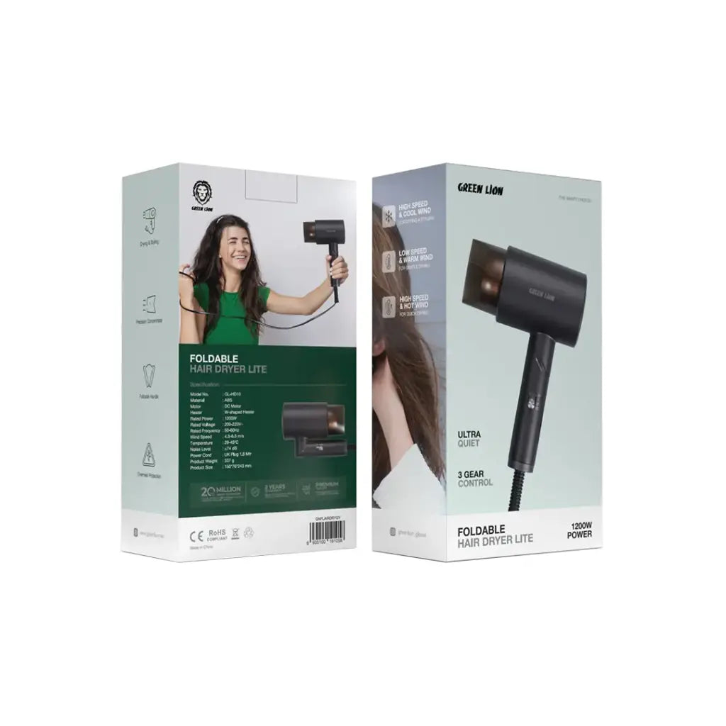 Green Lion Foldable Hair Dryer Lite 1200W - Grey (2)