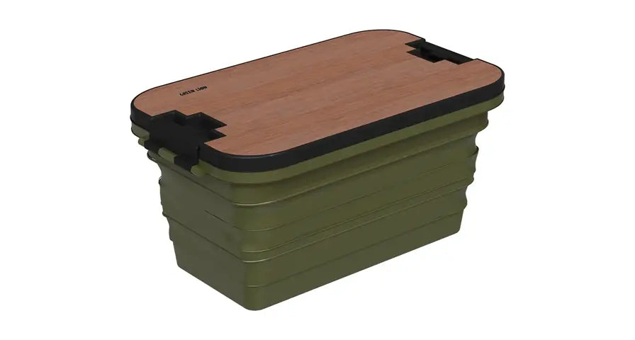 Green Lion Folding Basket With Built-In Table - Green