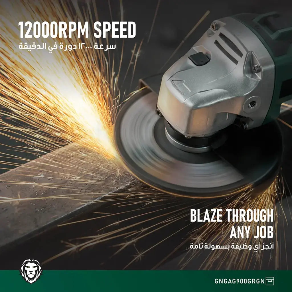 Green Lion GAG-900 Cordless Angle Grinder - Green (6)