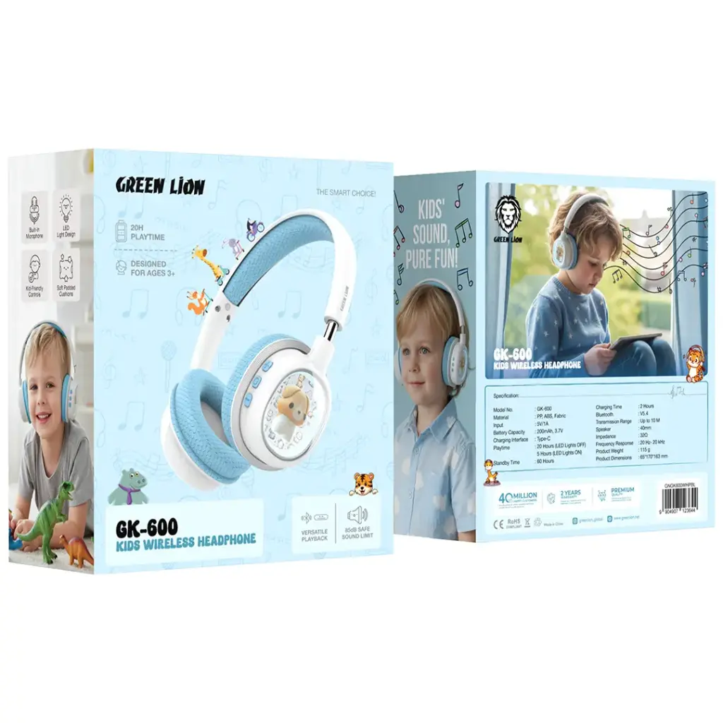 Green Lion GK-600 Kids Wireless Headphones