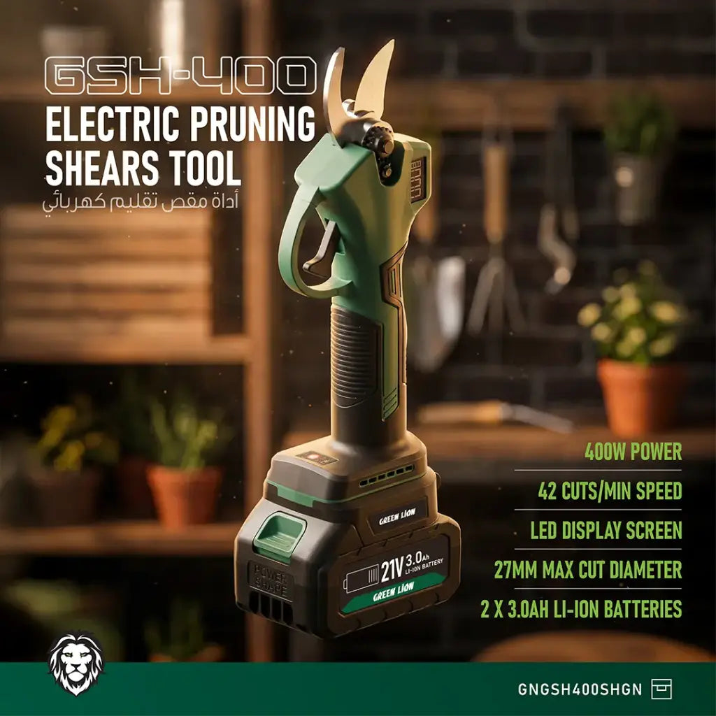 Green Lion GSH-400 Electric Pruning Shears Tool - Green (6)