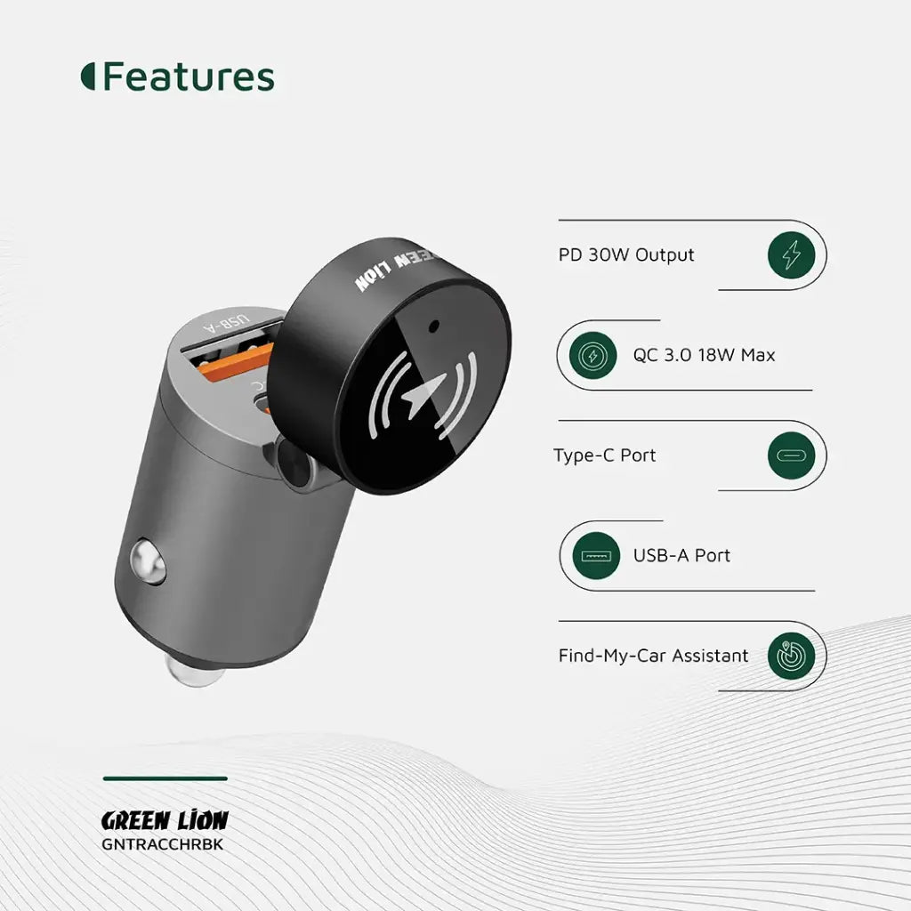 Green Lion Tracker Dual Port Car Charger - Black (3)