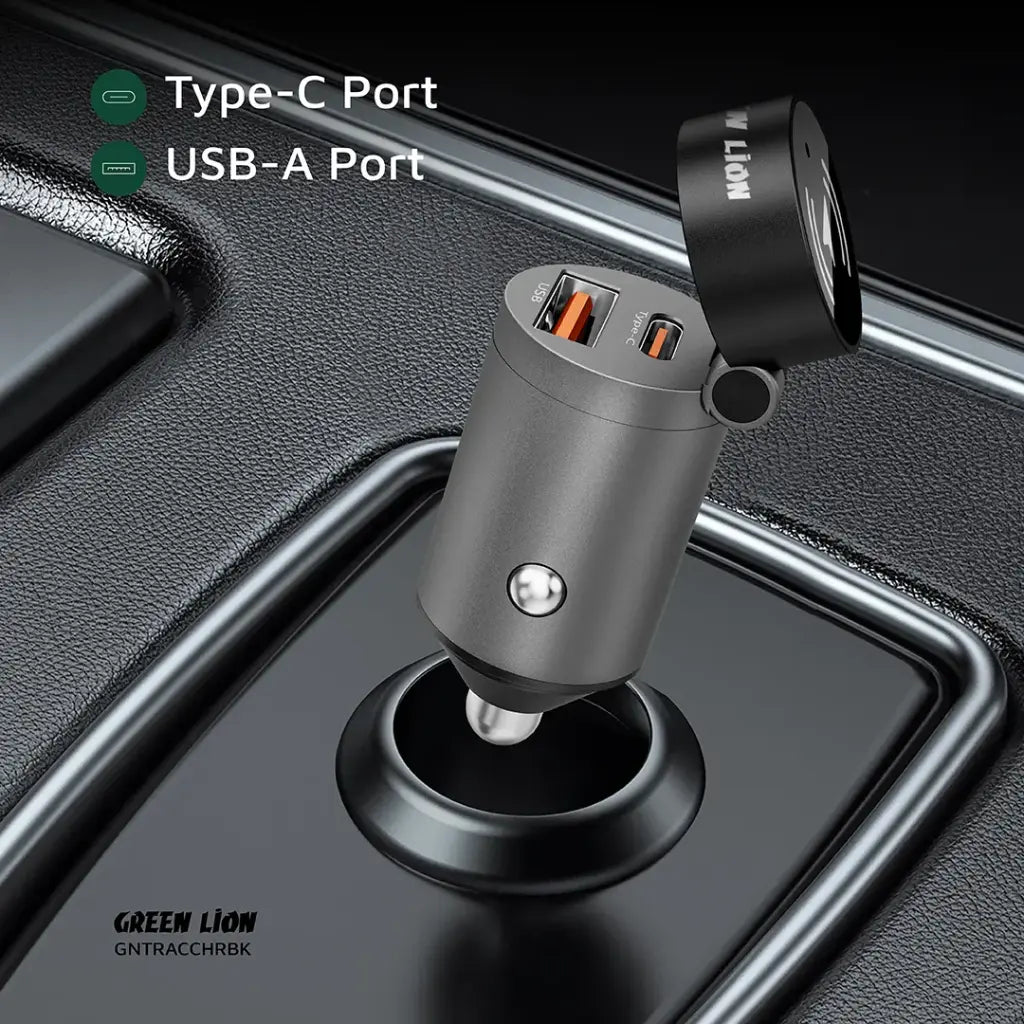 Green Lion Tracker Dual Port Car Charger - Black (5)
