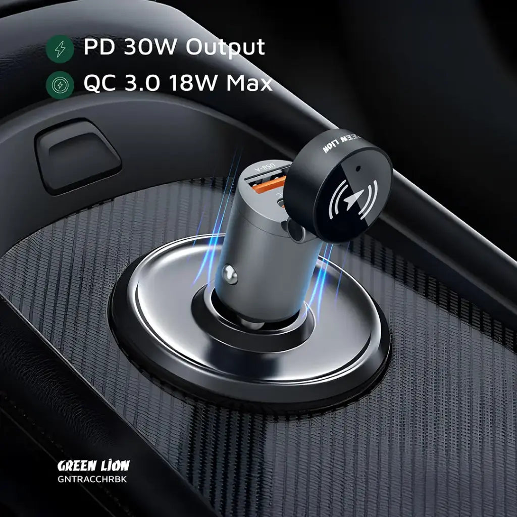 Green Lion Tracker Dual Port Car Charger - Black (6)