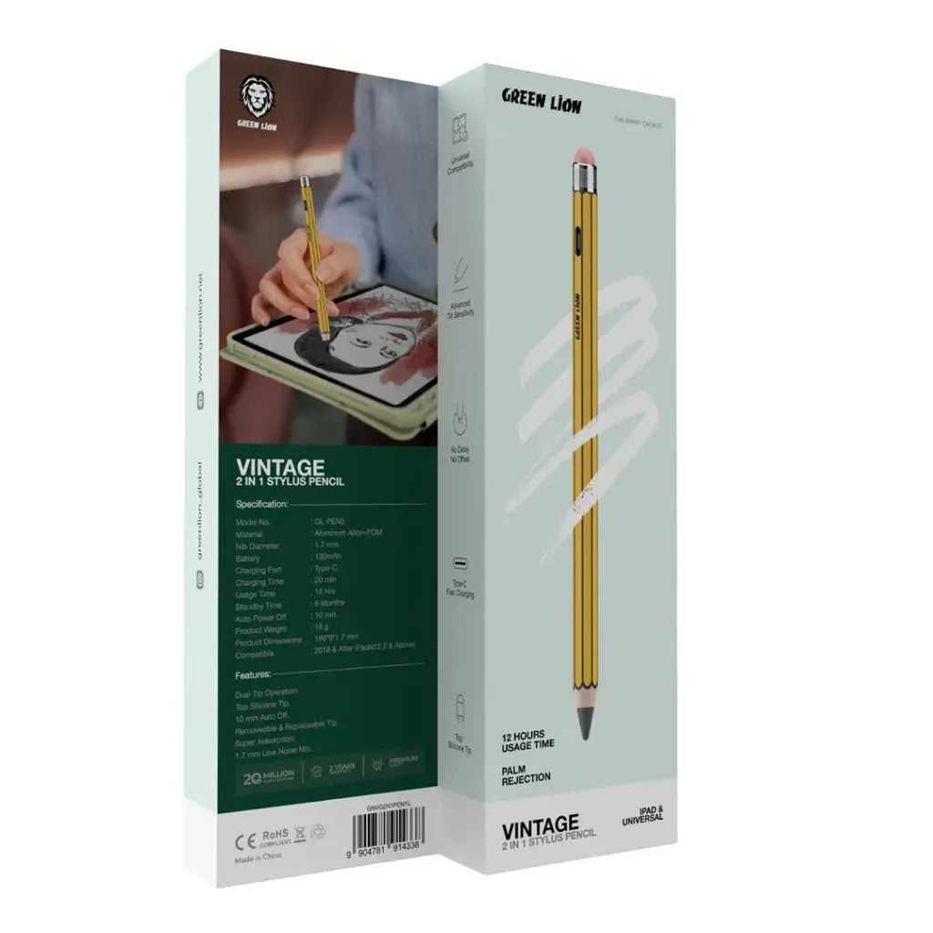 Green Lion Vintage 2 in 1 Stylus Pencil Yellow (4)