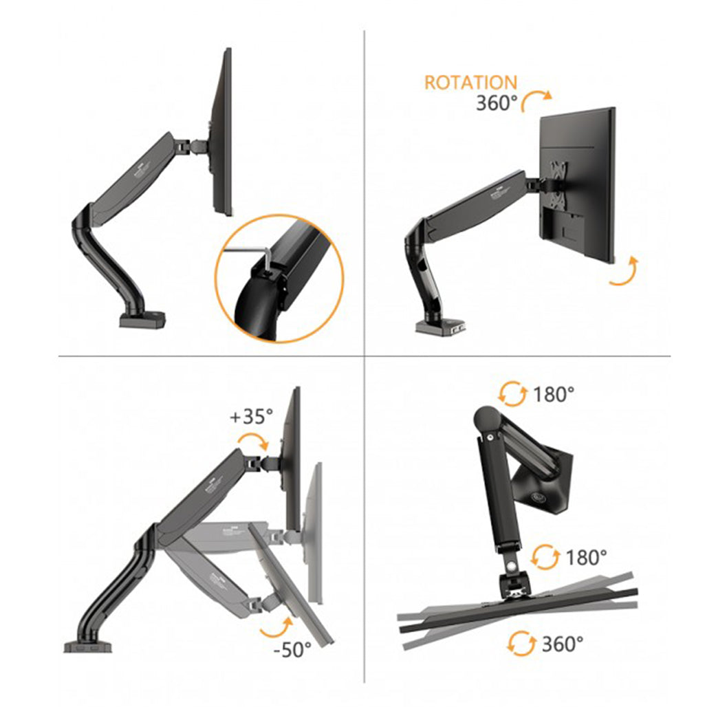 Kaloc DS90 monitor arm side view