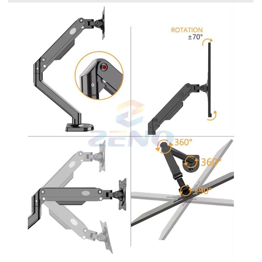 Kaloc M8 monitor arm mounted view
