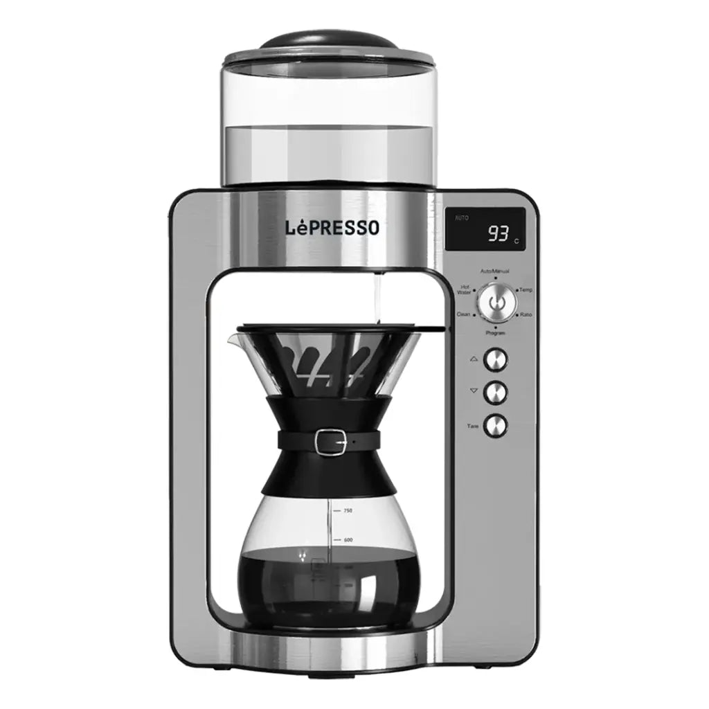 Lepresso Artisan Brew Automatic Pour-Over Brewing with Rotating Drip & Customized Settings - Silver