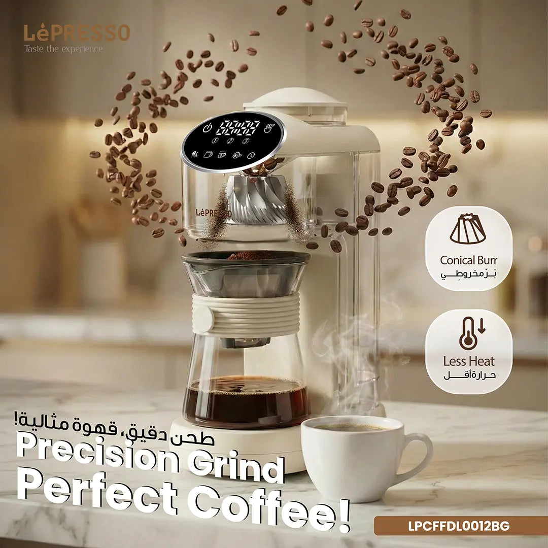 Lepresso Drip Lab Grind & Brew Automatic Coffee Machine - Beige