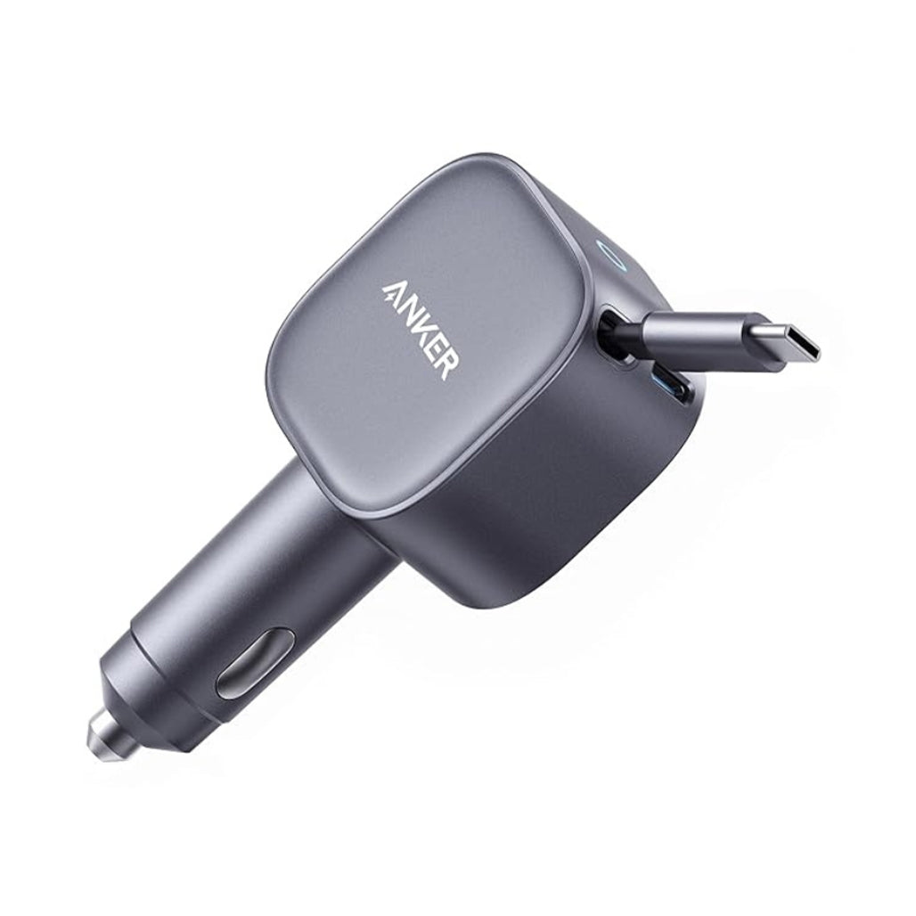 Anker Nano 75W USB-C car charger with retractable cable