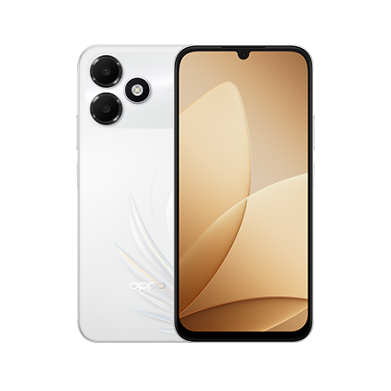 OPPO A6c Feather White front and back