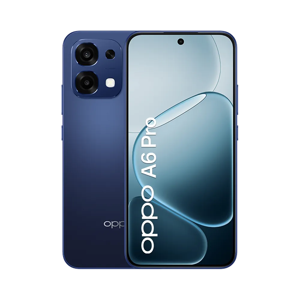OPPO A6 Pro - Stellar Blue front and back