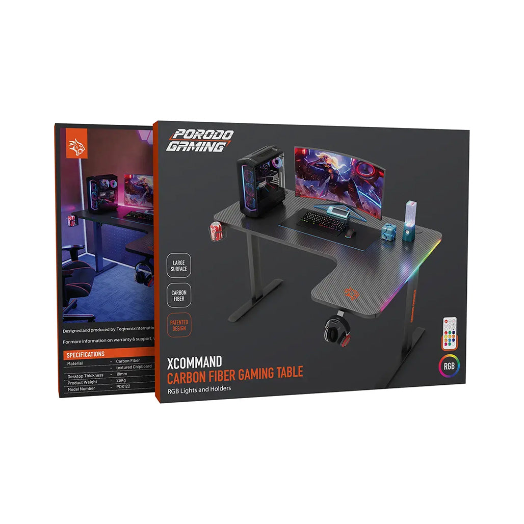 Porodo Gaming Xcommand Carbon Fiber Gaming Table