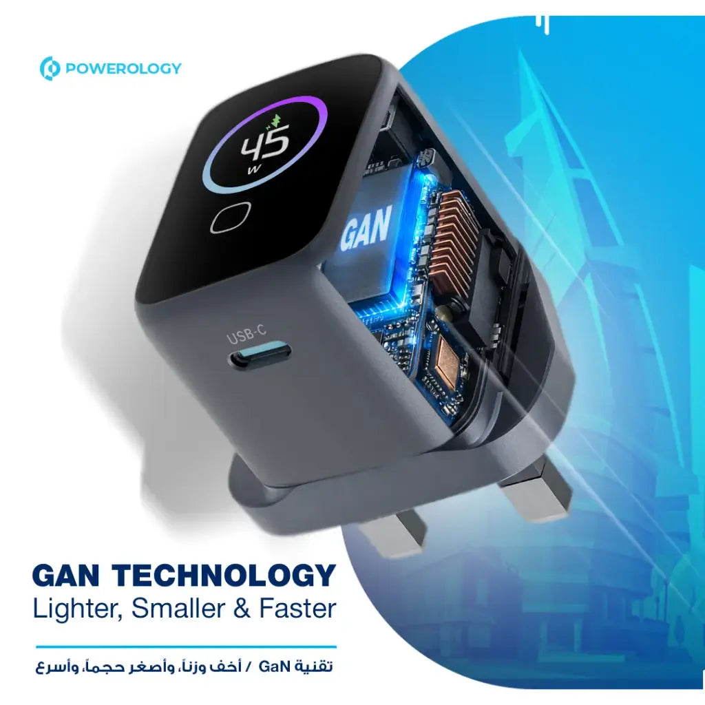 Powerology Voltflow 100W AVS GaN Wall Charger – Gray
