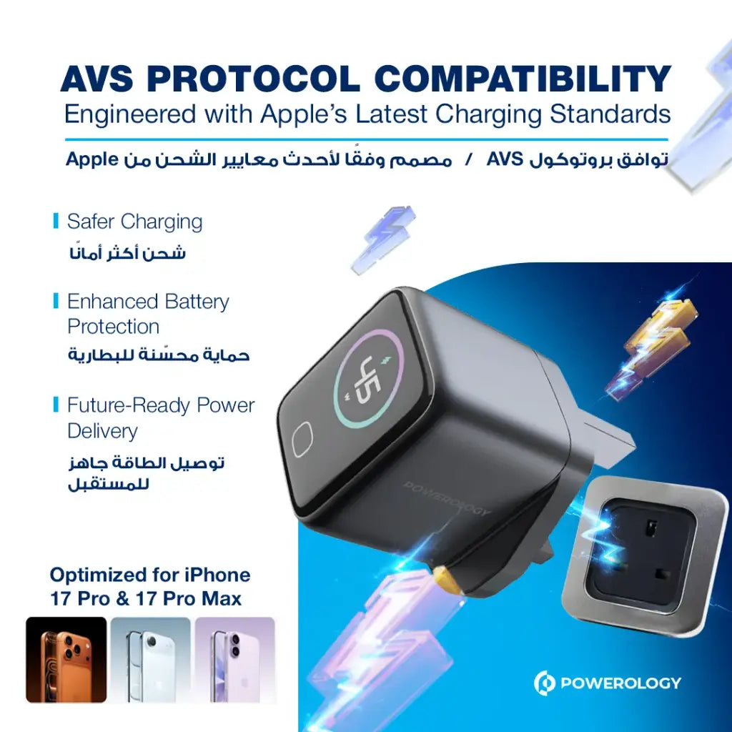 Powerology Voltflow 100W AVS GaN Wall Charger – Gray
