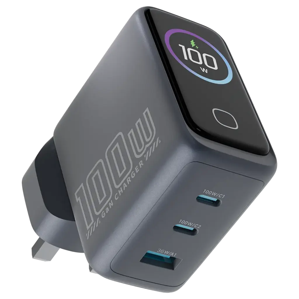 Powerology Voltflow 100W AVS GaN Wall Charger – Gray