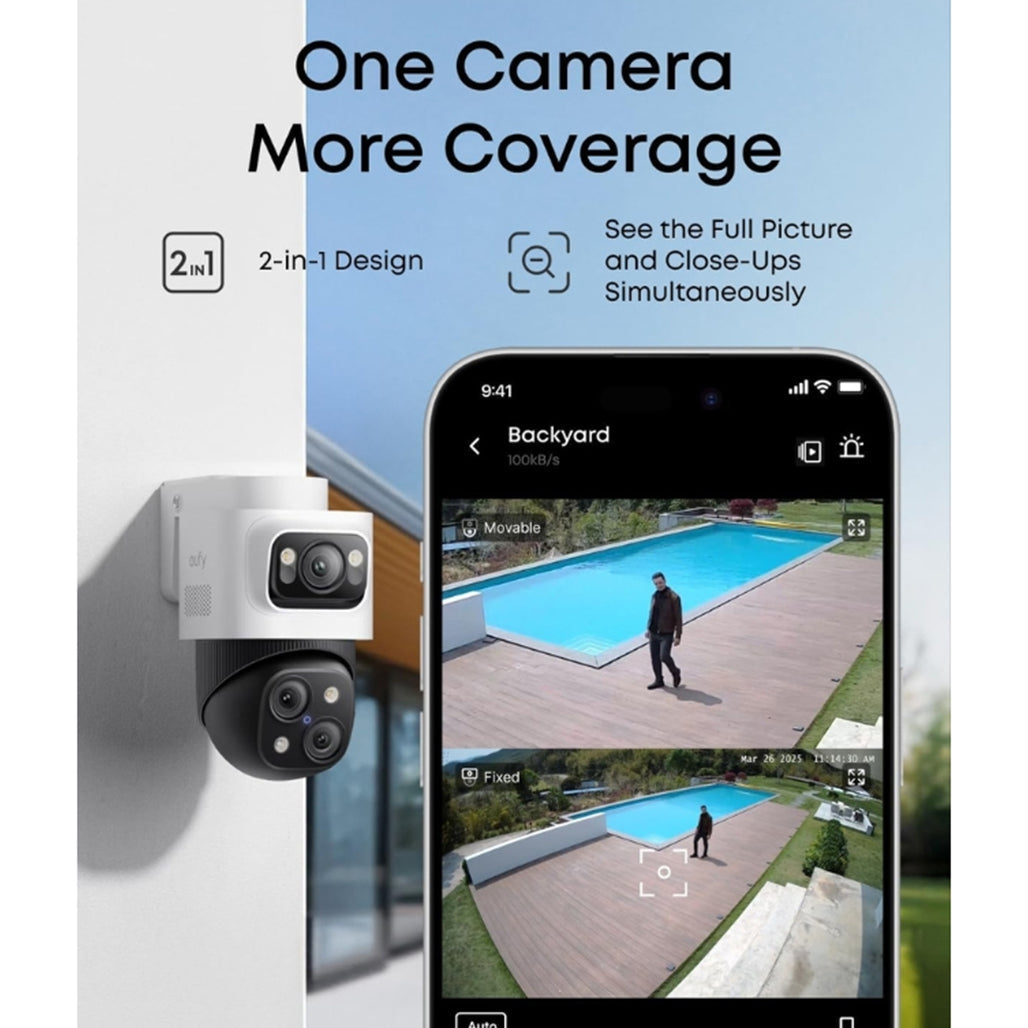 Eufy PoE Bullet-PTZ Cam S4 360 PTZ coverage