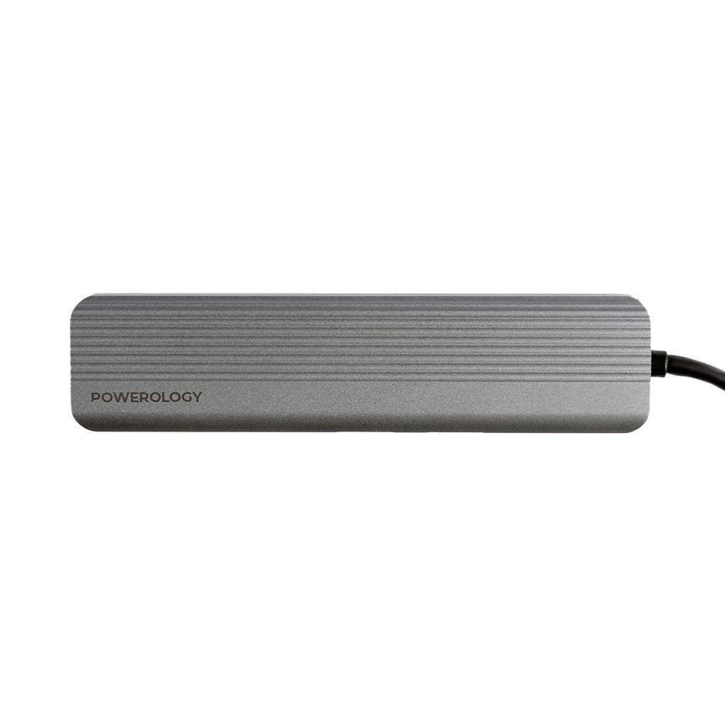 Powerology 6-in-1 USB-C hub aluminium body