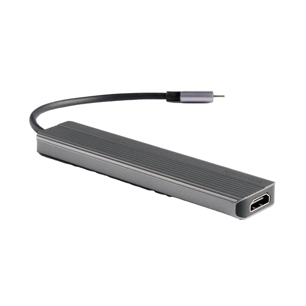 Powerology 6-in-1 USB-C hub ports detail