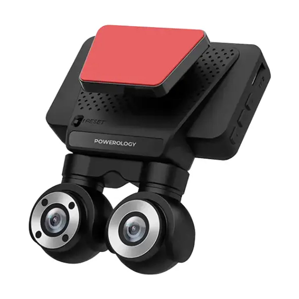 Powerology Dual Lens 4K Dash Camera with night vision and parking monitor