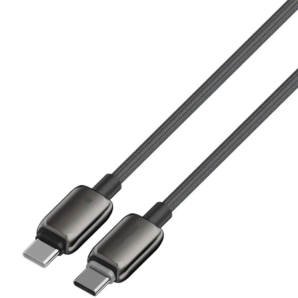 Powerology Zinco Series USB-C to USB-C cable in dark gray