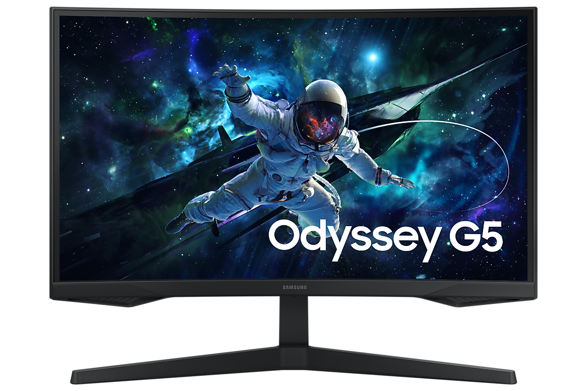 Samsung 27 inch Odyssey G5 G55C QHD 165Hz curved gaming monitor front view