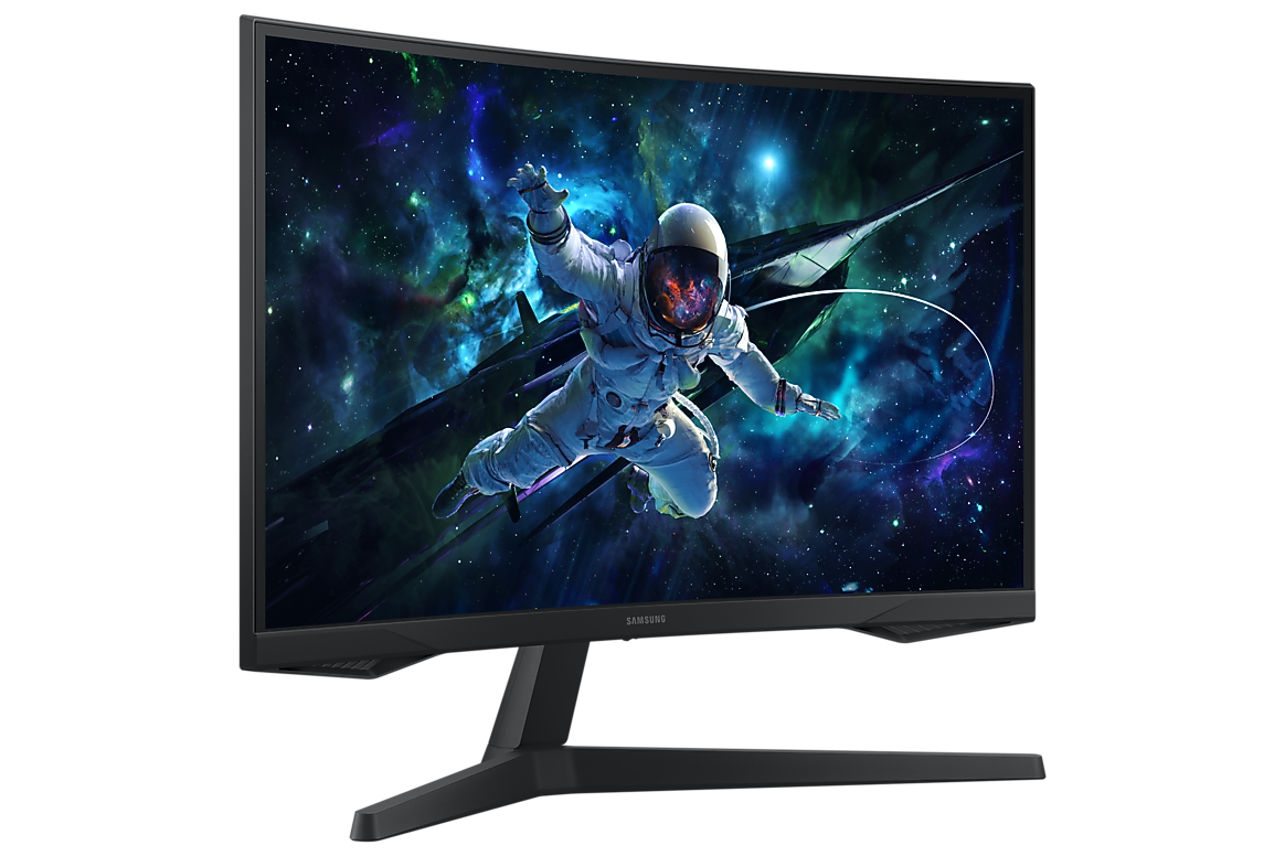 Samsung Odyssey G5 G55C curved gaming monitor left perspective