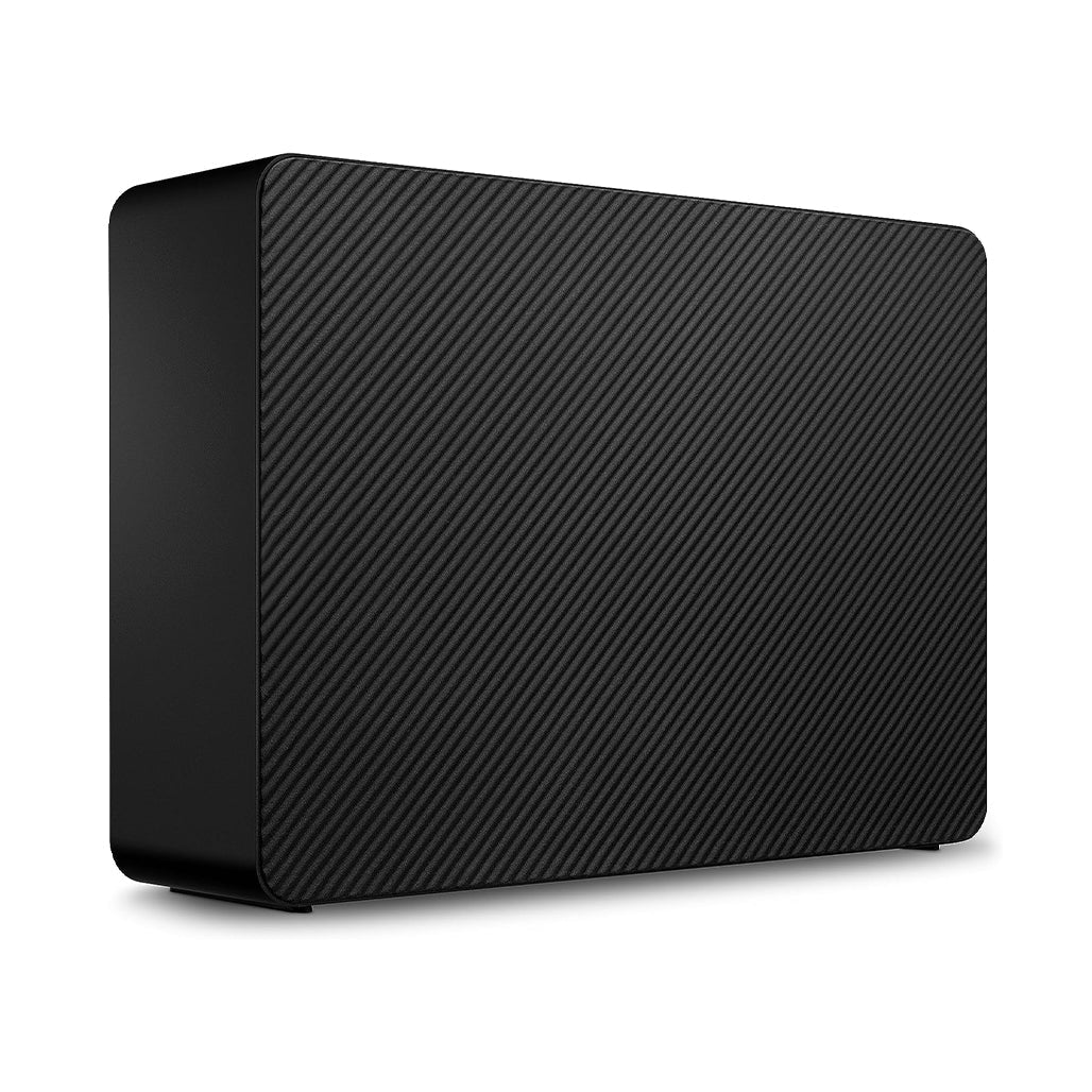Seagate Expansion Desktop external hard drive side angle