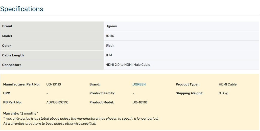 UGREEN HD104 4K HDMI Cable 10m with signal booster (2)