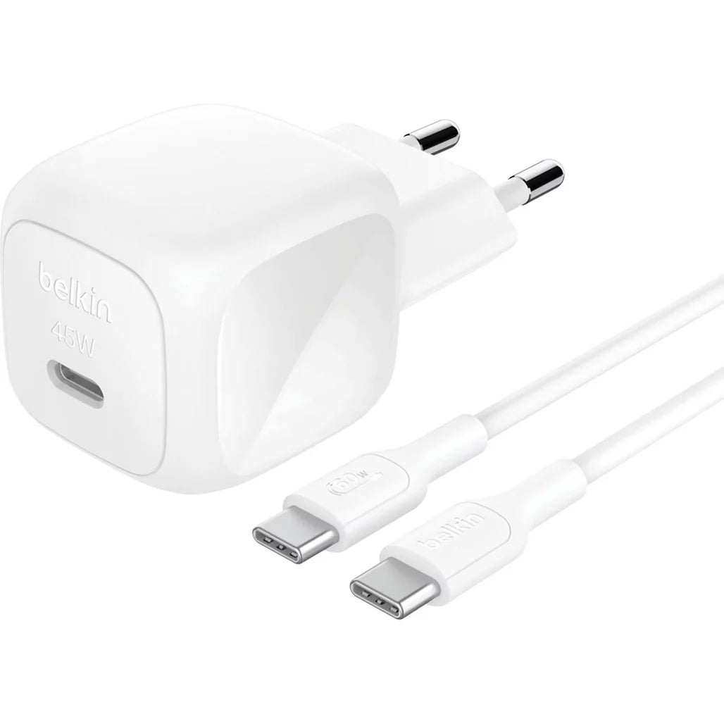 Belkin BoostCharge 45W USB PD WALL CHARGER & 1M Type C-C