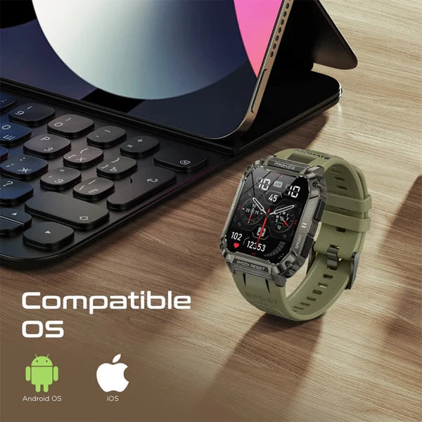 Promate XWatch-S19 Smartwatch with Wireless BT Calling Midnight Green