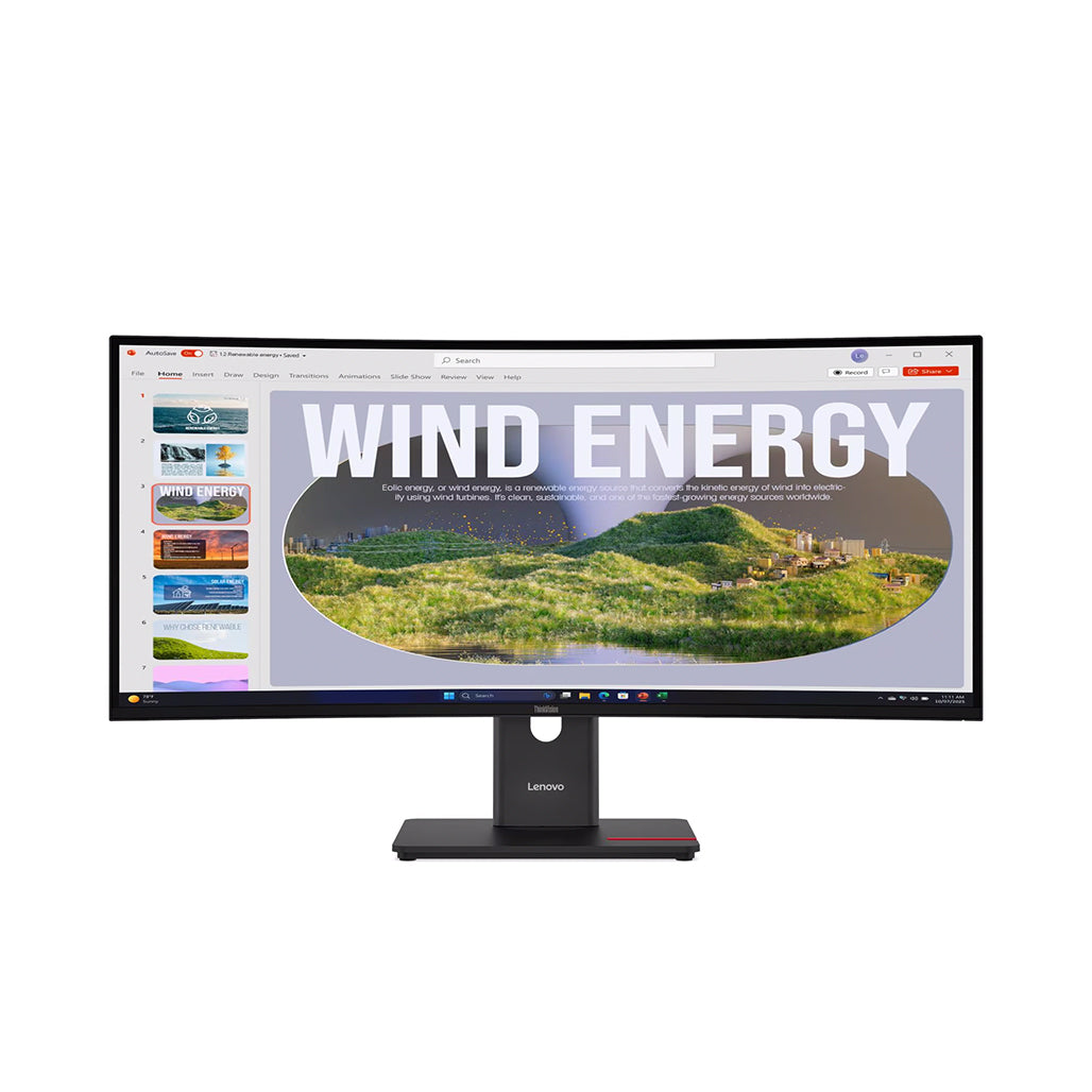Lenovo ThinkVision T34WD-40 34 inch curved ultrawide monitor front view