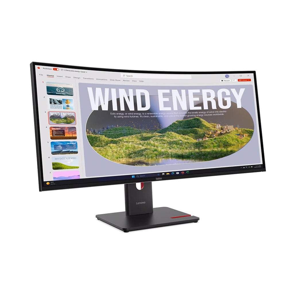 Lenovo T34WD-40 monitor angle view