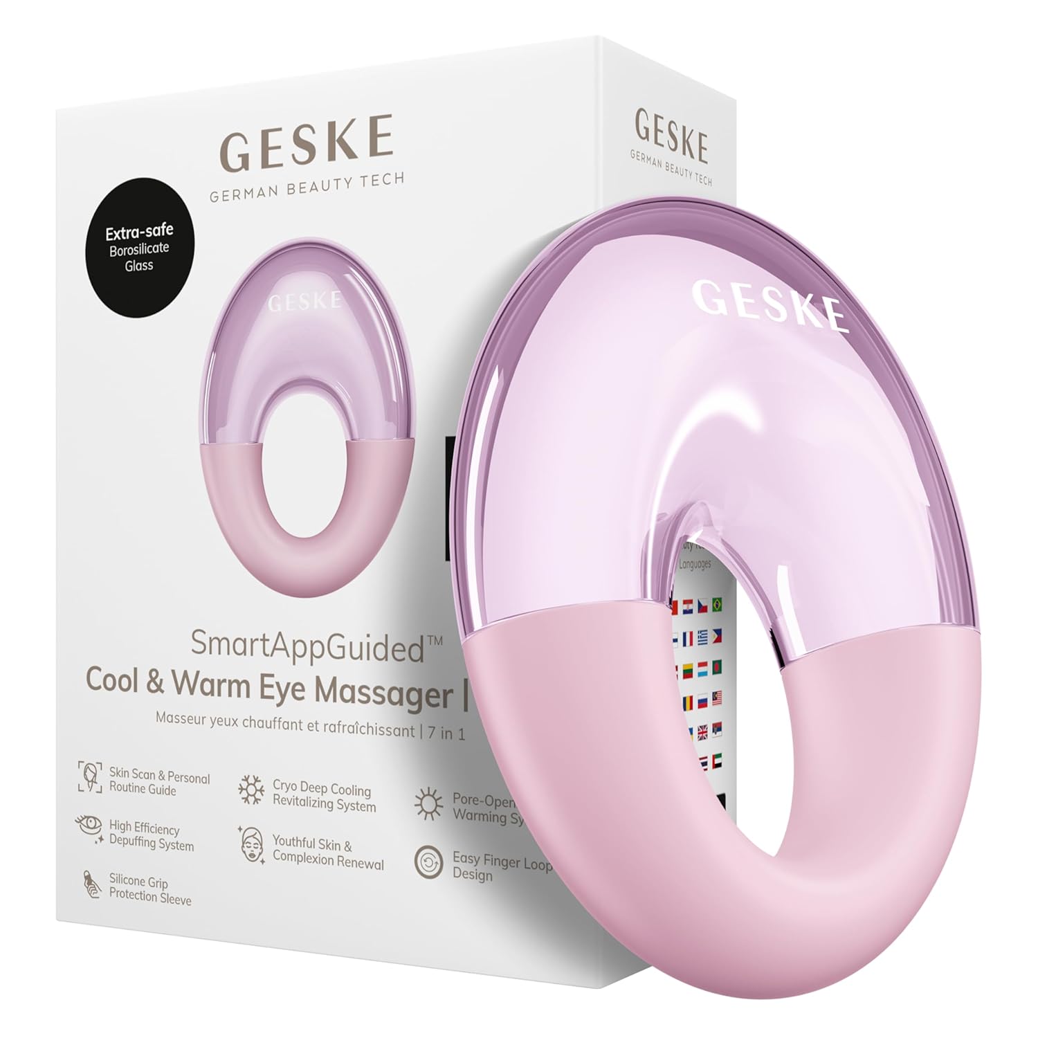 GESKE Cool & Warm Eye Massager 7-in-1 - Pink