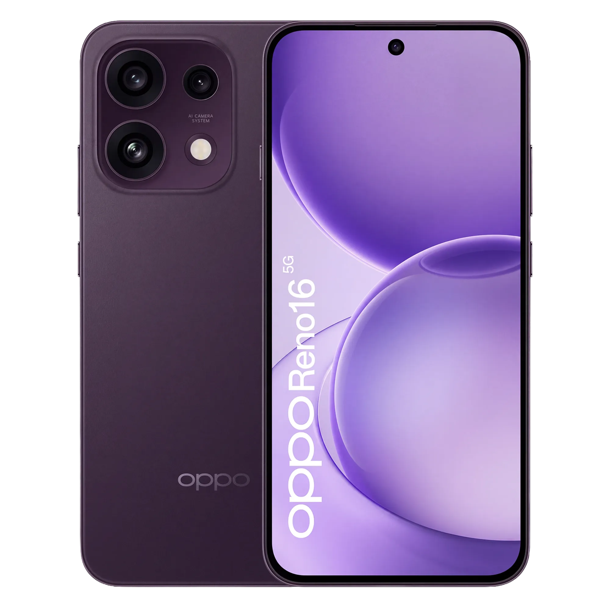 OPPO Reno16 - Twilight Violet front and back