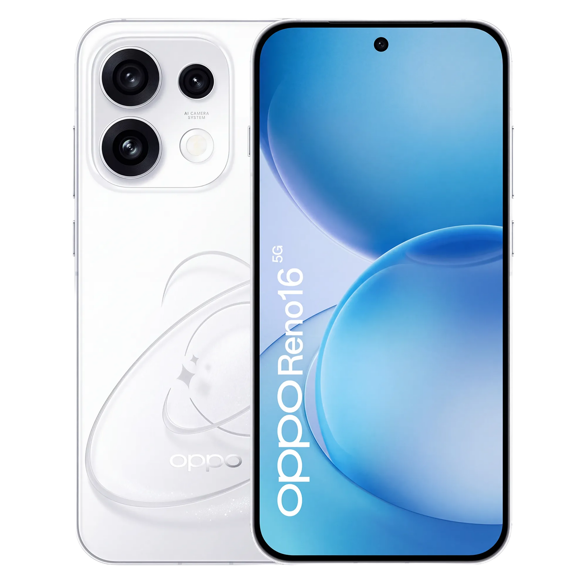 OPPO Reno16 - Pop White front and back