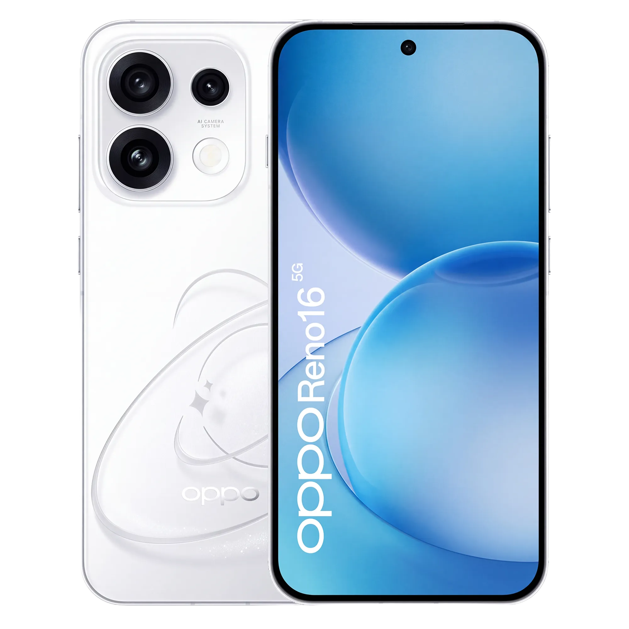 OPPO Reno16 - Pop White front and back