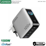 UGREEN 100W GaN USB-C Charger, 5-in-1 Ultra Fast Charging with Smart Digital Display & Intelligent Protection