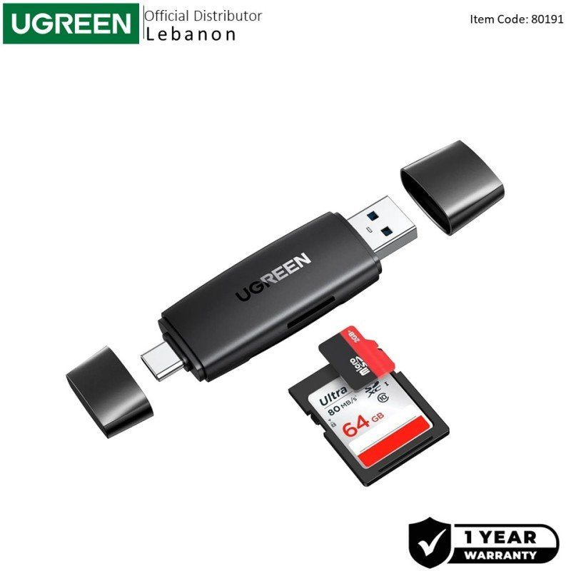 UGREEN CM304 2-in-1 USB 3.0 & USB-C Card Reader