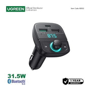 UGREEN CD229 31.5W PD Car Charger with Bluetooth FM Transmitter