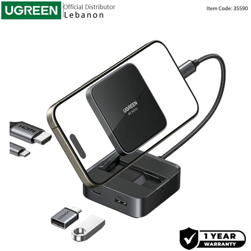 UGREEN CM801 4-in-1 Magnetic USB-C Hub with Foldable Stand