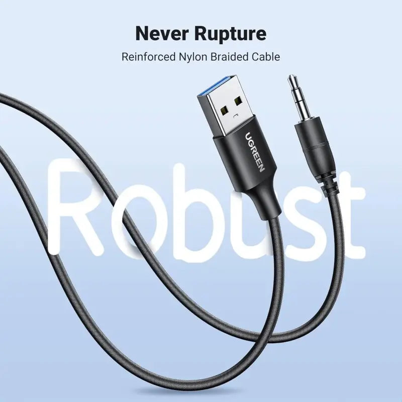UGREEN Bluetooth 5.4 Car Aux Adapter – Noise-Cancelling, Stable Connection, and Dual Device Support