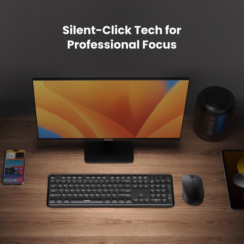 UGREEN Wireless Eng/Arabic Keyboard & Mouse Combo